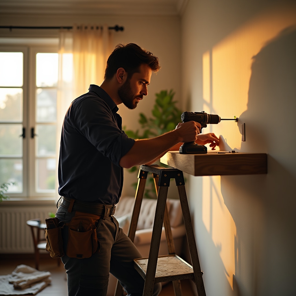 Skilled tradesperson completing installation